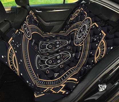 Vintage Gemini Zodiac Sign Print Pet Car Back Seat Cover