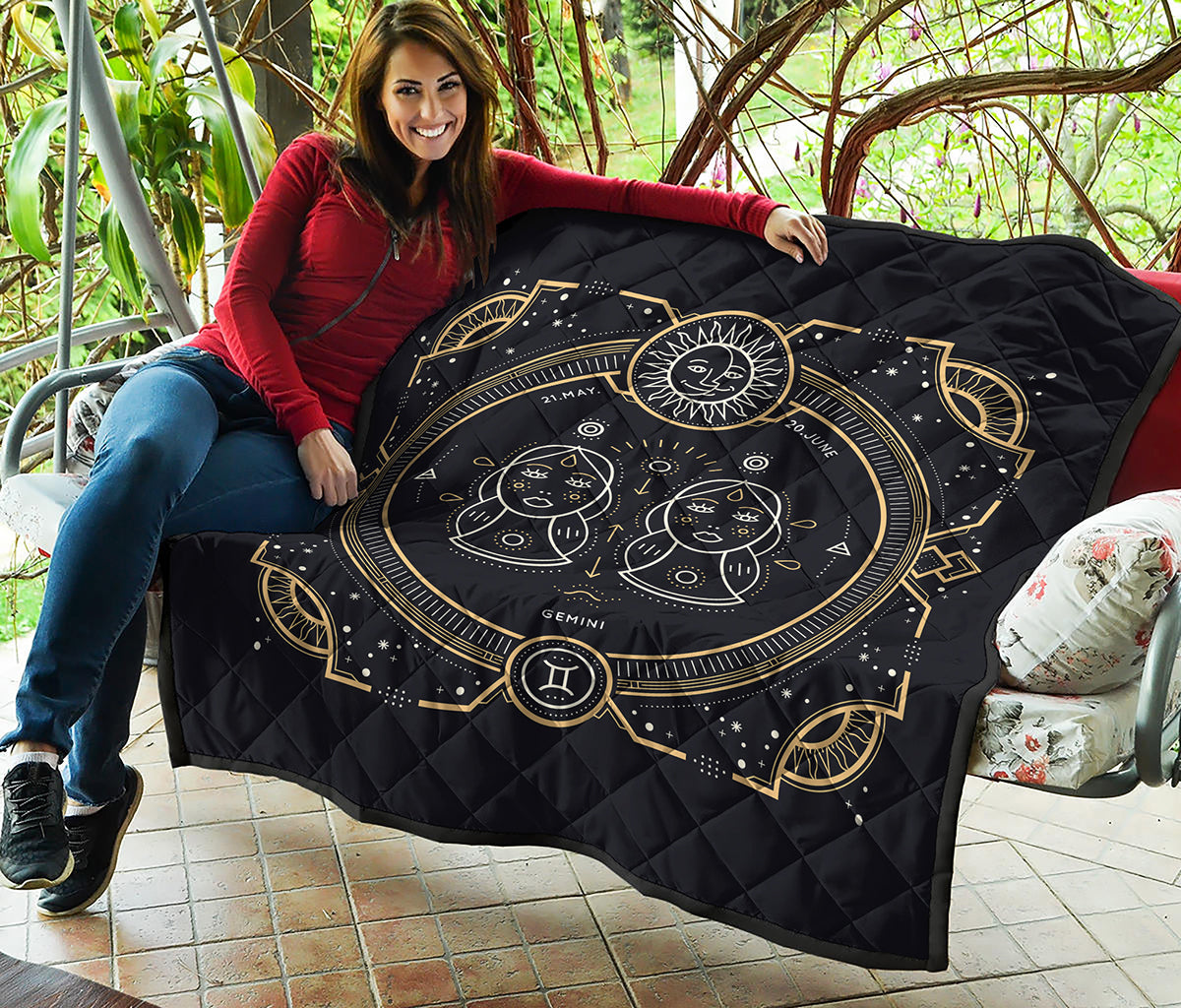 Vintage Gemini Zodiac Sign Print Quilt