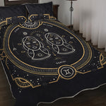 Vintage Gemini Zodiac Sign Print Quilt Bed Set