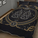 Vintage Gemini Zodiac Sign Print Quilt Bed Set