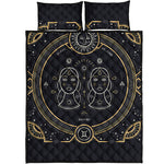 Vintage Gemini Zodiac Sign Print Quilt Bed Set