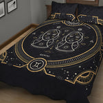 Vintage Gemini Zodiac Sign Print Quilt Bed Set