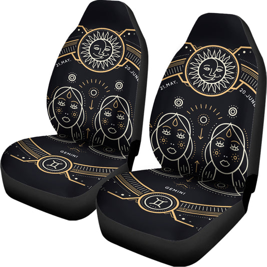 Vintage Gemini Zodiac Sign Print Universal Fit Car Seat Covers
