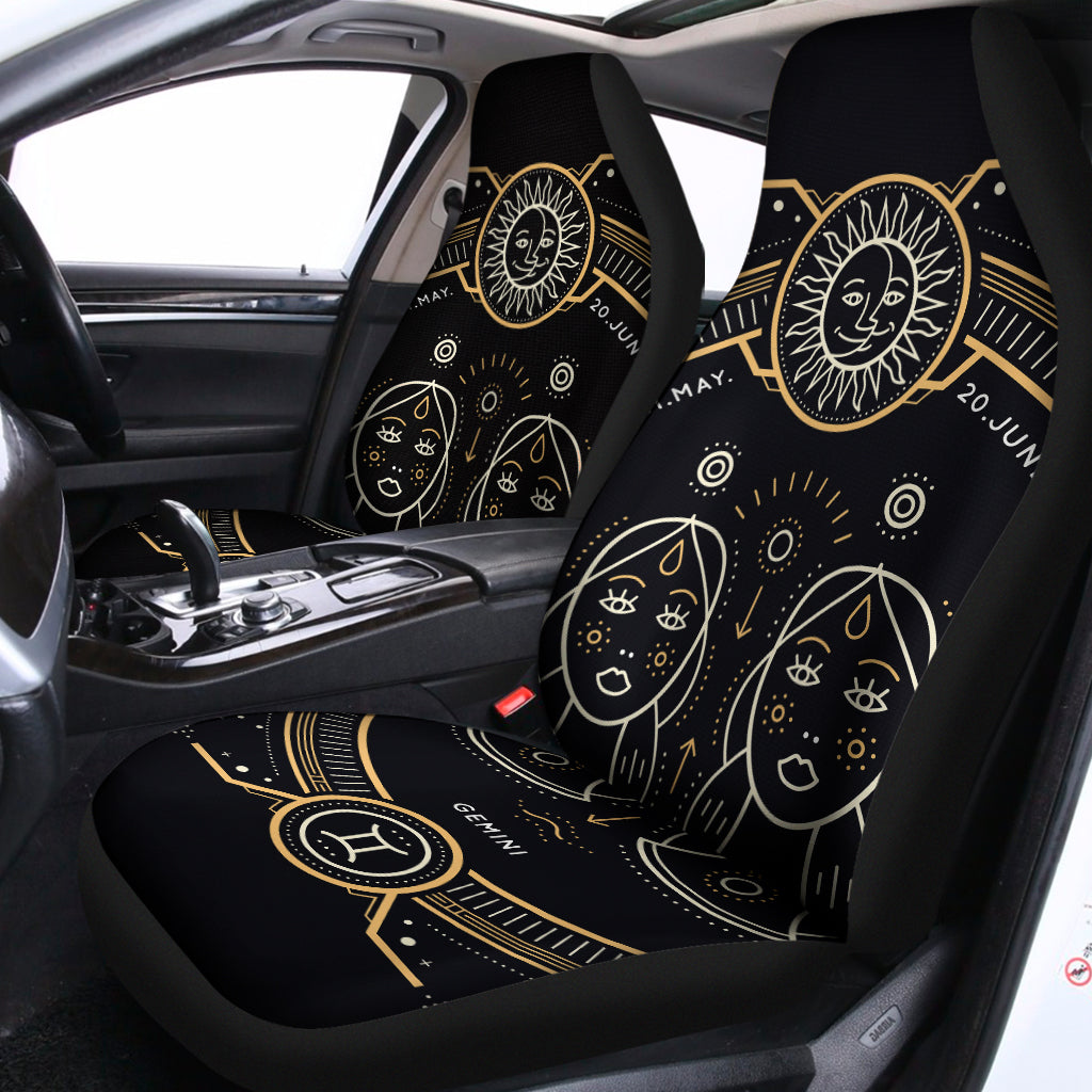 Vintage Gemini Zodiac Sign Print Universal Fit Car Seat Covers