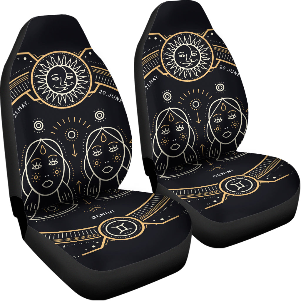 Vintage Gemini Zodiac Sign Print Universal Fit Car Seat Covers