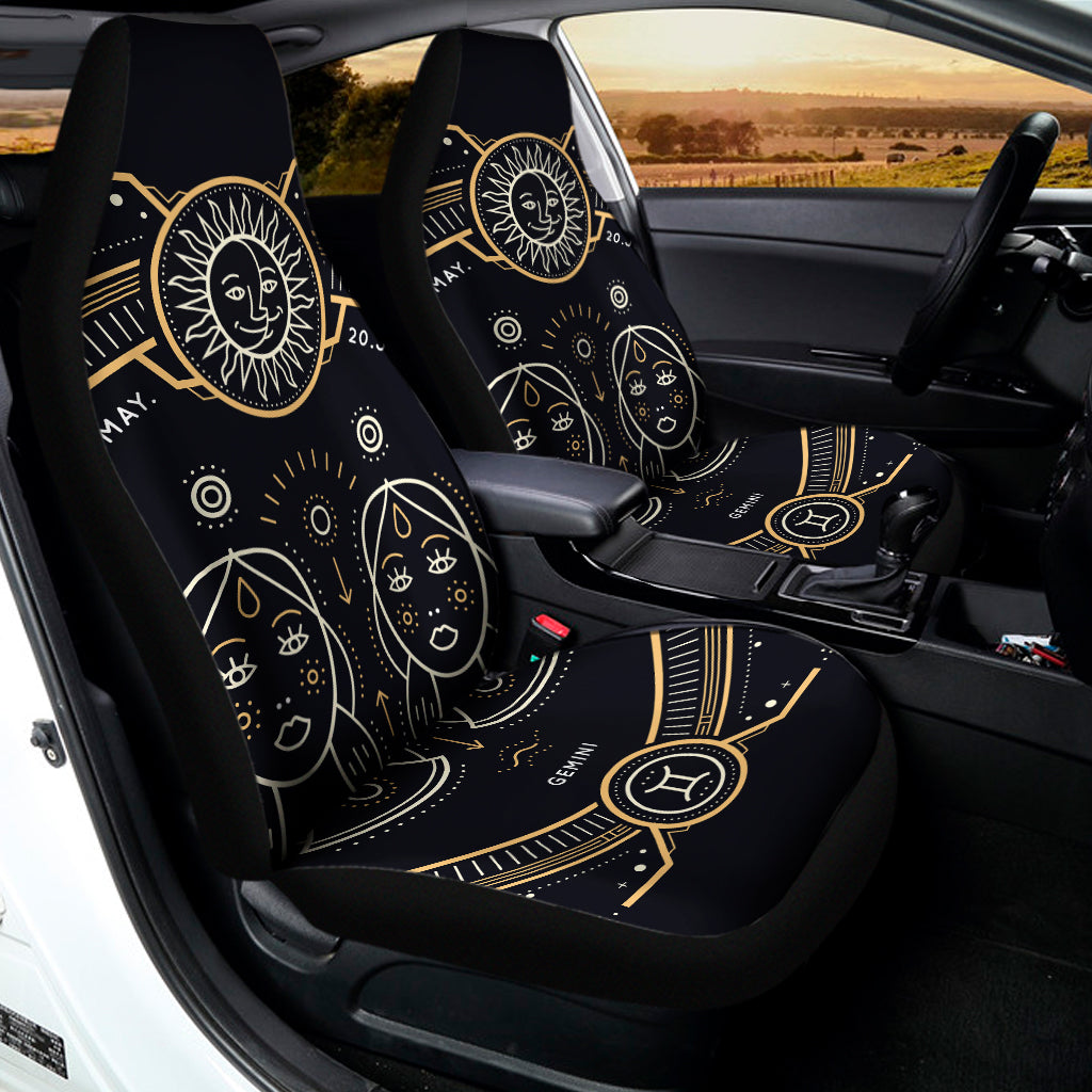 Vintage Gemini Zodiac Sign Print Universal Fit Car Seat Covers