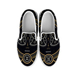Vintage Gemini Zodiac Sign Print White Slip On Shoes