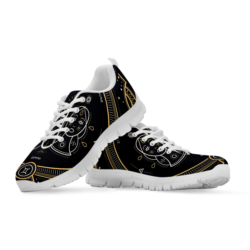 Vintage Gemini Zodiac Sign Print White Sneakers