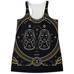 Vintage Gemini Zodiac Sign Print Women's Racerback Tank Top