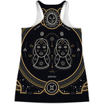 Vintage Gemini Zodiac Sign Print Women's Racerback Tank Top