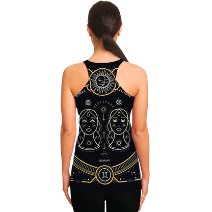 Vintage Gemini Zodiac Sign Print Women's Racerback Tank Top