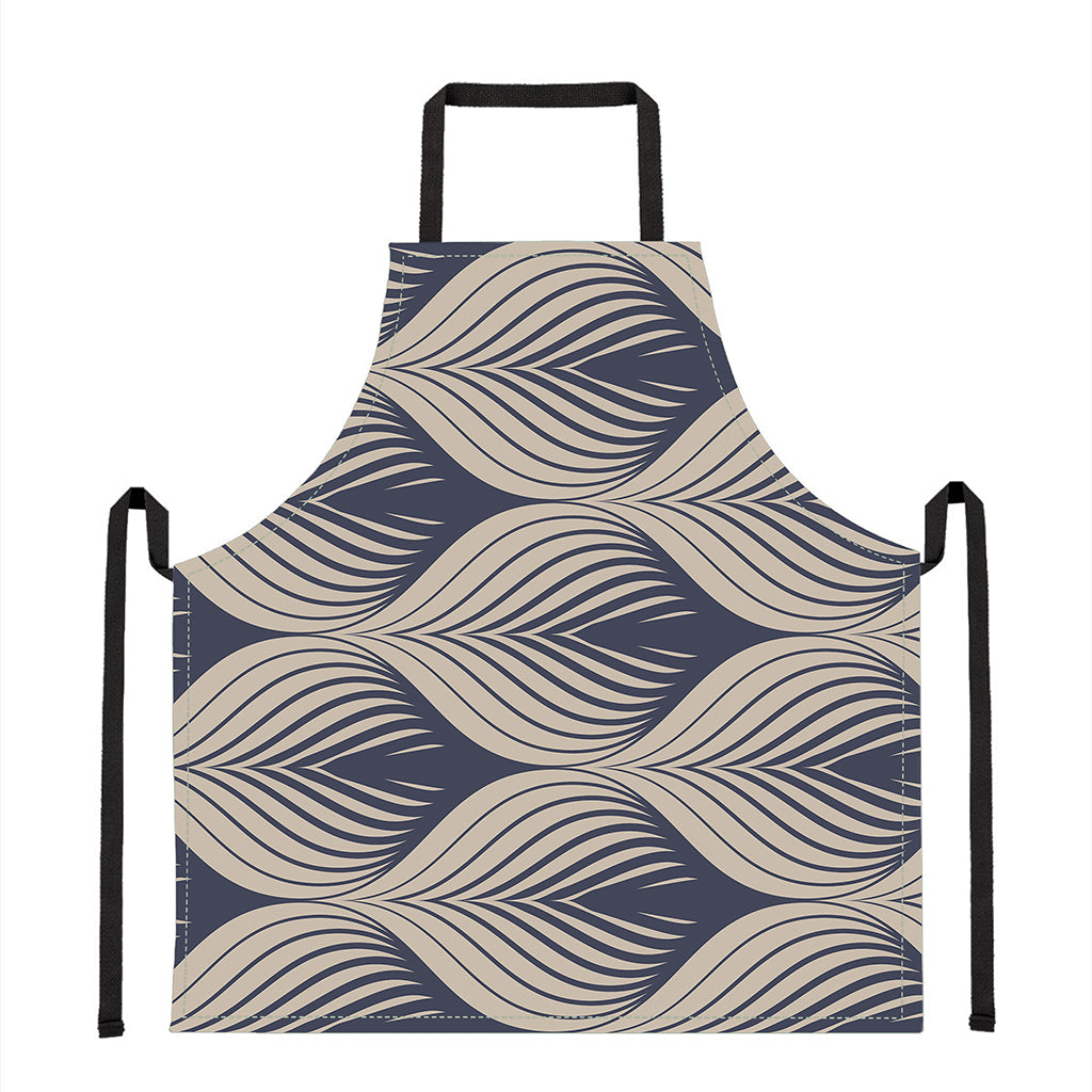 Vintage Geometric Leaf Pattern Print Apron