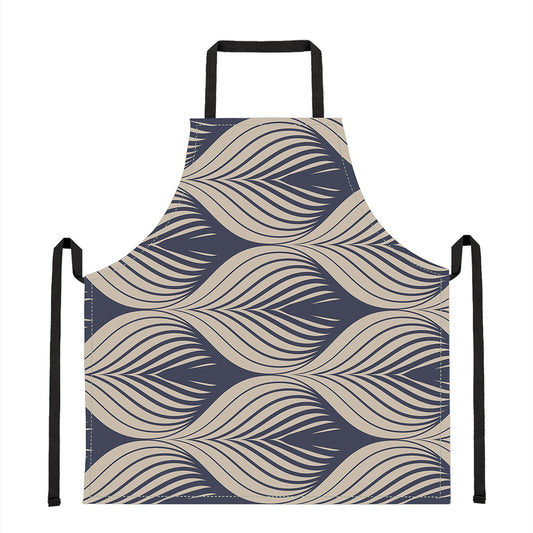 Vintage Geometric Leaf Pattern Print Apron