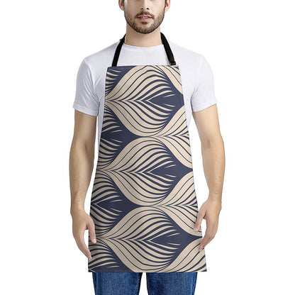 Vintage Geometric Leaf Pattern Print Apron
