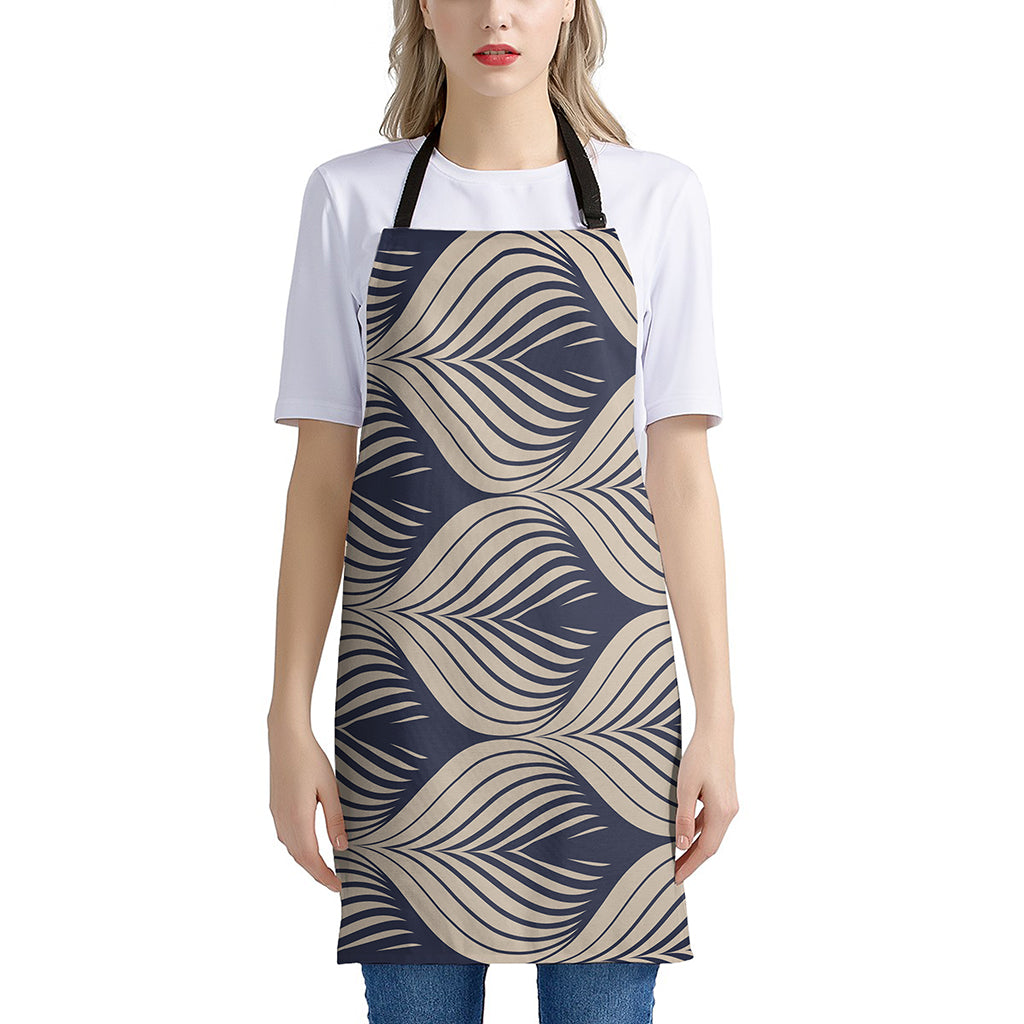 Vintage Geometric Leaf Pattern Print Apron