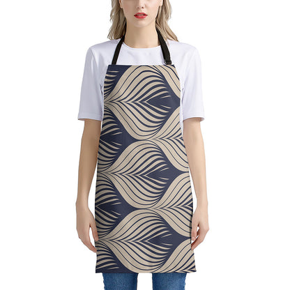 Vintage Geometric Leaf Pattern Print Apron