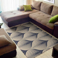 Vintage Geometric Leaf Pattern Print Floor Mat