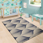 Vintage Geometric Leaf Pattern Print Area Rug