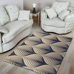 Vintage Geometric Leaf Pattern Print Area Rug