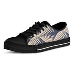 Vintage Geometric Leaf Pattern Print Black Low Top Shoes
