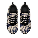 Vintage Geometric Leaf Pattern Print Black Sneakers