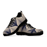 Vintage Geometric Leaf Pattern Print Black Sneakers