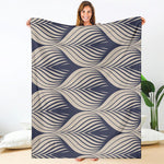Vintage Geometric Leaf Pattern Print Blanket