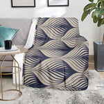 Vintage Geometric Leaf Pattern Print Blanket