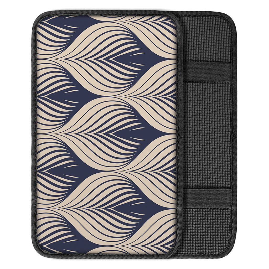 Vintage Geometric Leaf Pattern Print Car Center Console Cover