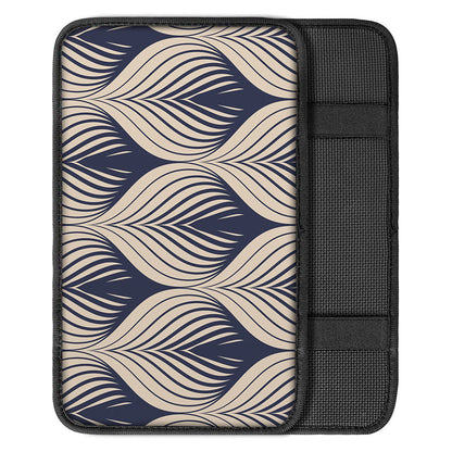 Vintage Geometric Leaf Pattern Print Car Center Console Cover