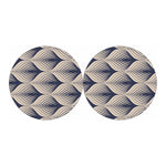 Vintage Geometric Leaf Pattern Print Car Coasters