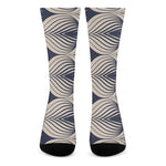 Vintage Geometric Leaf Pattern Print Crew Socks