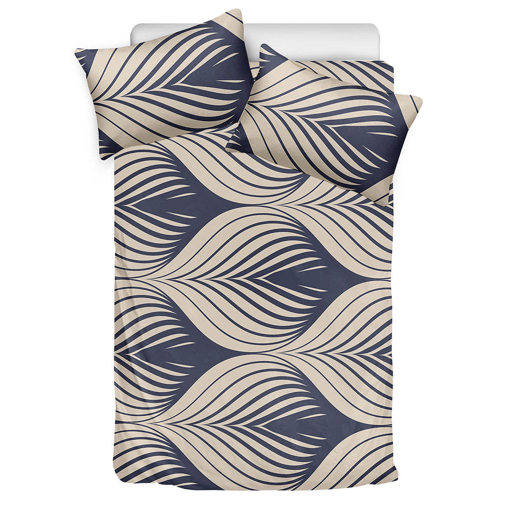 Vintage Geometric Leaf Pattern Print Duvet Cover Bedding Set