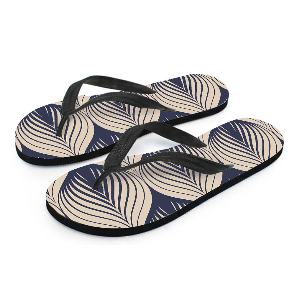 Vintage Geometric Leaf Pattern Print Flip Flops