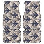 Vintage Geometric Leaf Pattern Print Front and Back Car Floor Mats