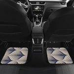 Vintage Geometric Leaf Pattern Print Front and Back Car Floor Mats