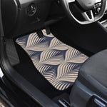 Vintage Geometric Leaf Pattern Print Front and Back Car Floor Mats