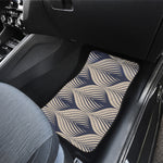Vintage Geometric Leaf Pattern Print Front and Back Car Floor Mats
