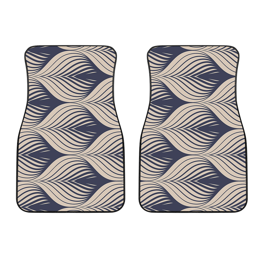 Vintage Geometric Leaf Pattern Print Front Car Floor Mats