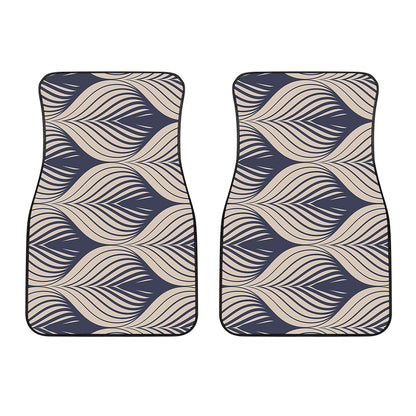 Vintage Geometric Leaf Pattern Print Front Car Floor Mats
