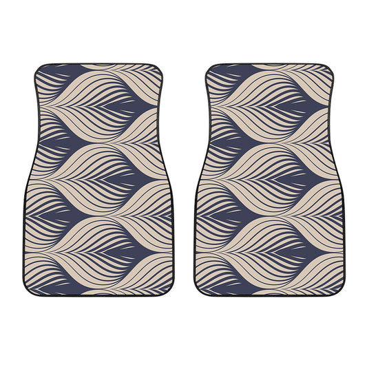 Vintage Geometric Leaf Pattern Print Front Car Floor Mats
