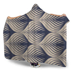 Vintage Geometric Leaf Pattern Print Hooded Blanket