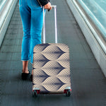 Vintage Geometric Leaf Pattern Print Luggage Cover