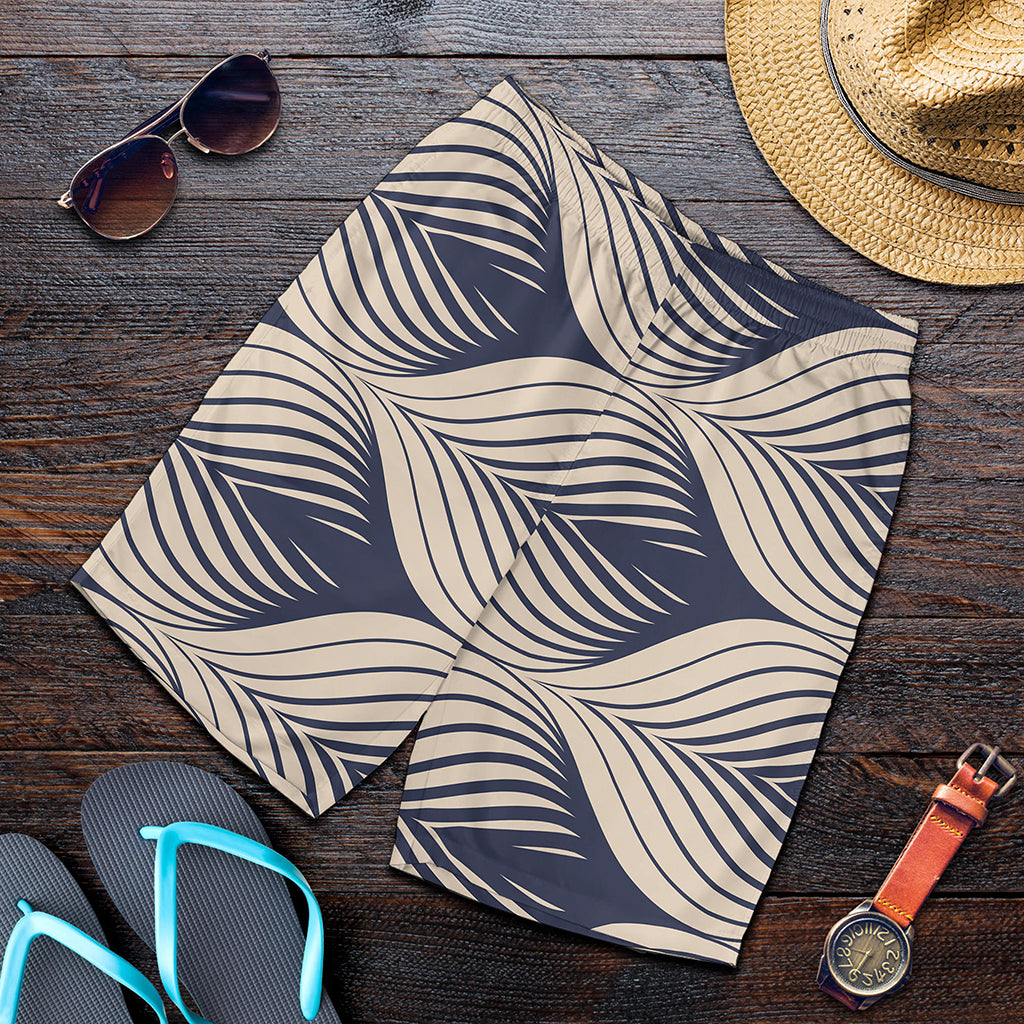 Vintage Geometric Leaf Pattern Print Men's Shorts