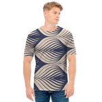Vintage Geometric Leaf Pattern Print Men's T-Shirt