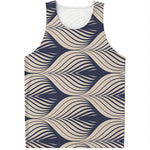 Vintage Geometric Leaf Pattern Print Men's Tank Top