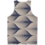 Vintage Geometric Leaf Pattern Print Men's Tank Top