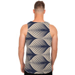 Vintage Geometric Leaf Pattern Print Men's Tank Top