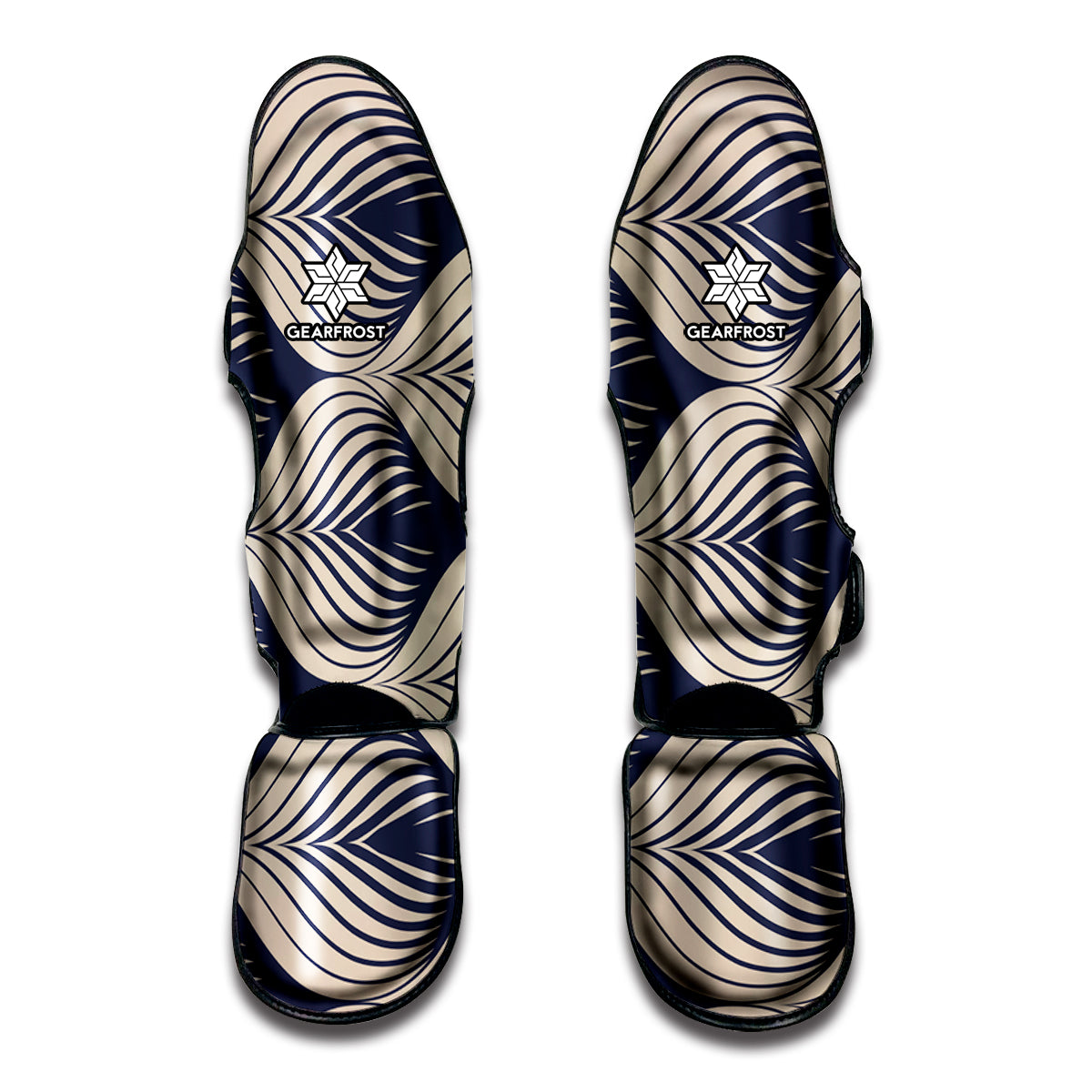 Vintage Geometric Leaf Pattern Print Muay Thai Shin Guard