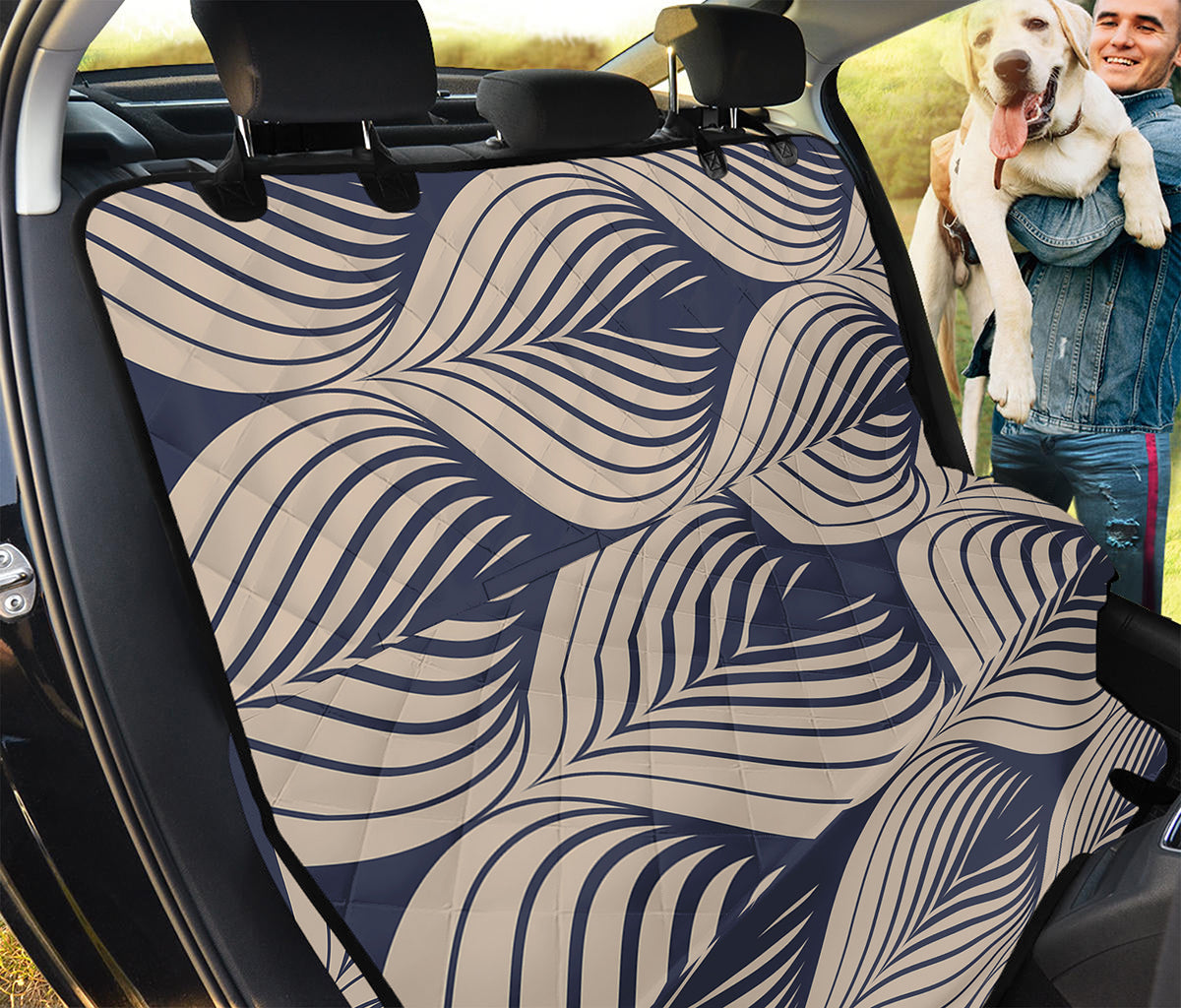 Vintage Geometric Leaf Pattern Print Pet Car Back Seat Cover